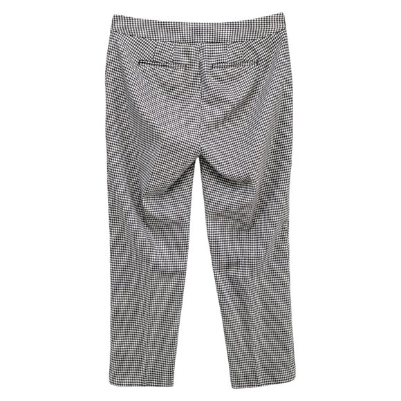 Talbots Hampshire Pants Womens Black Cream Houndstooth Flat Front Size 4P - Picture 2 of 11